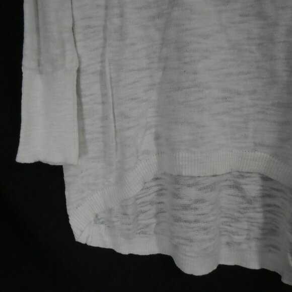 JERSEY By JACOB | medium | Knit White Cotton Lightweight Long Sleeve Sweater - Picture 8 of 16
